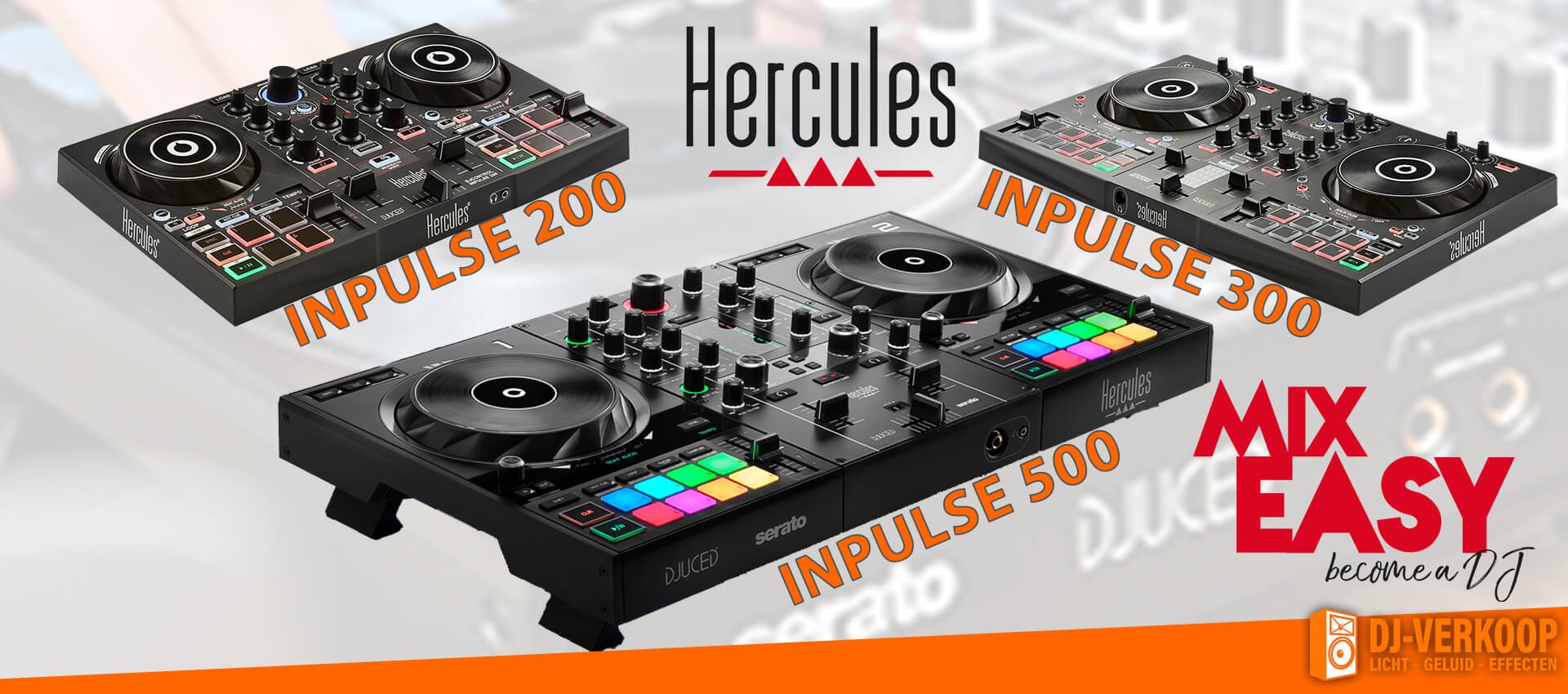 Hercules DJControl Inpulse series DJ Contollers nu uit voorraad leverbaar